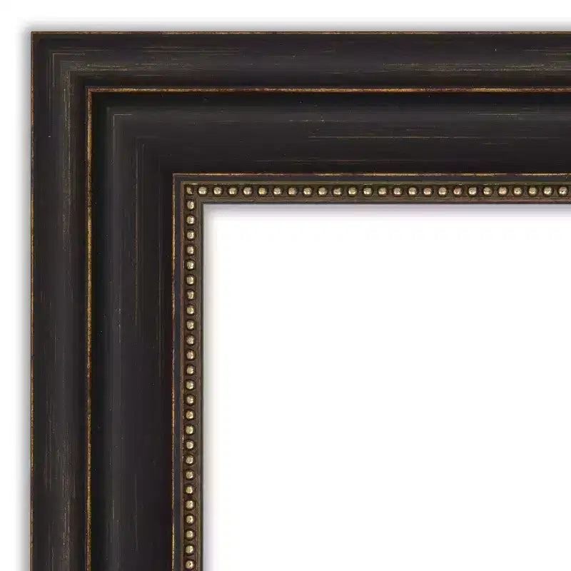 Specchio da parete rettangolare con cornice in bronzo, non bisellato, 41"L x 29"H, assemblato negli USA