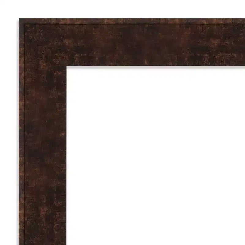 Specchio da parete rettangolare, cornice stretta in bronzo maculato, senza smussatura, 32" L x 26" H, assemblato negli USA