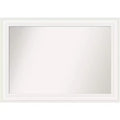 Amanti Art 42" x 30" Non-Beveled Ridge White Bathroom Wall Mirror: Modern Rectangle, Includes Mounting Hardware