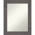 24" x 30" Non-Beveled Rustic Plank Gray Bathroom Wall Mirror - Amanti Art: Rectangle, Polystyrene Frame, Wall Mounted