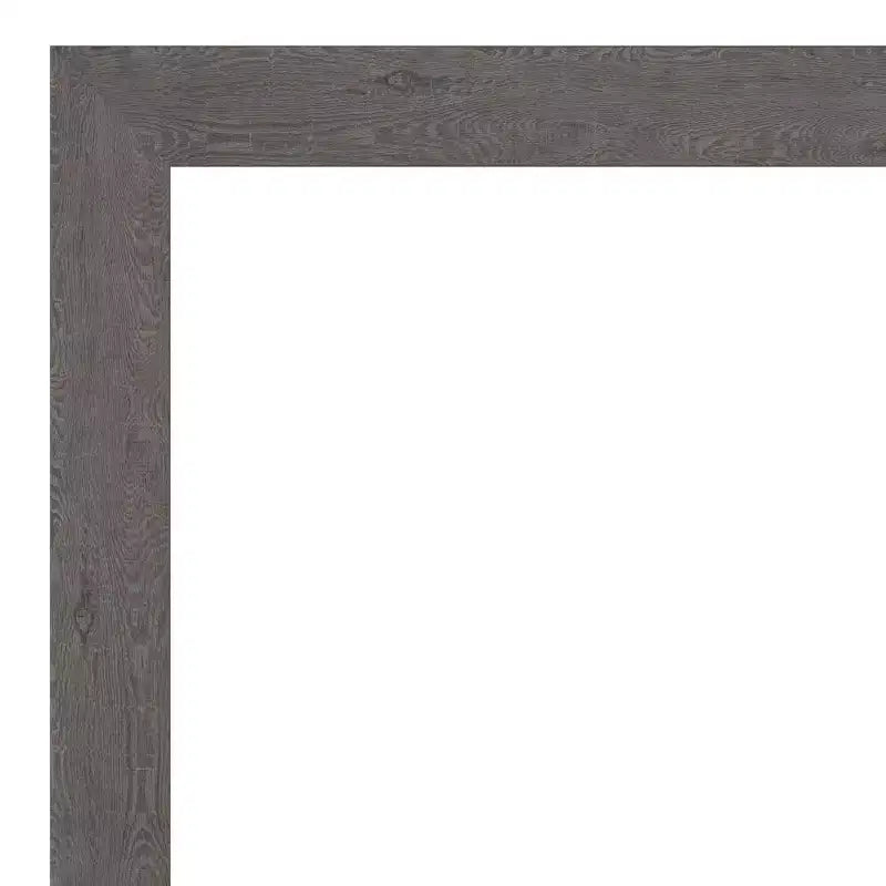 Specchio da parete per bagno con cornice rustica a listelle grigie, non smussato, 23,5"L x 29,5"A, assemblato negli USA