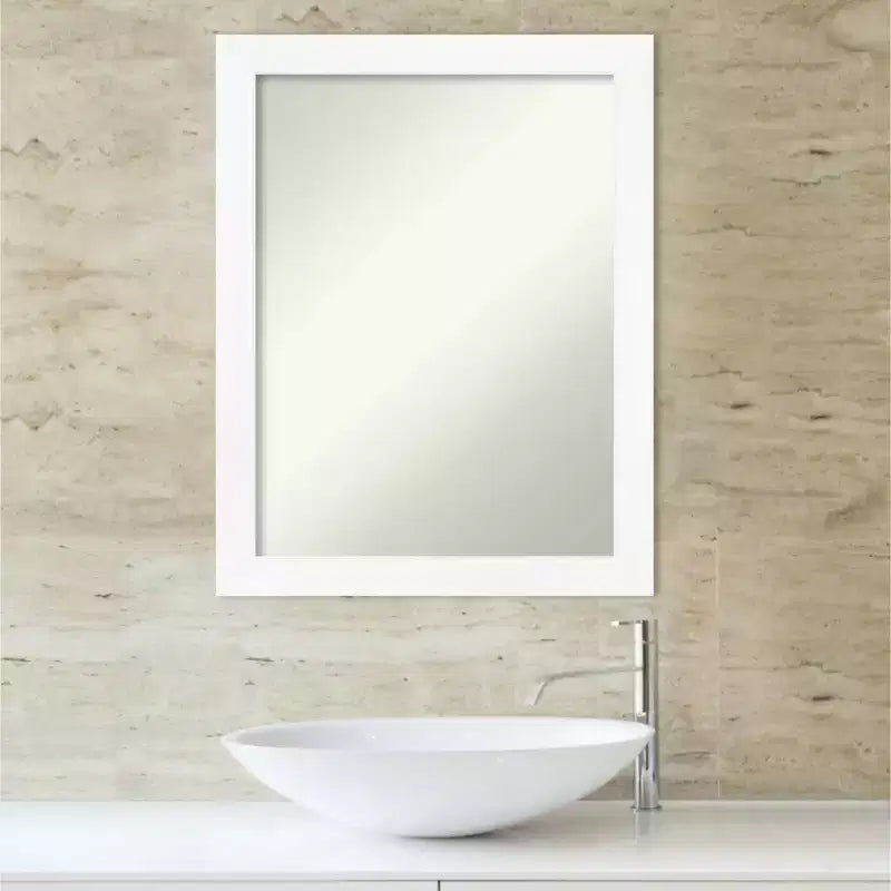 Specchio da parete per bagno stretto, non smussato, 21x27, cornice in polistirolo, montaggio a parete