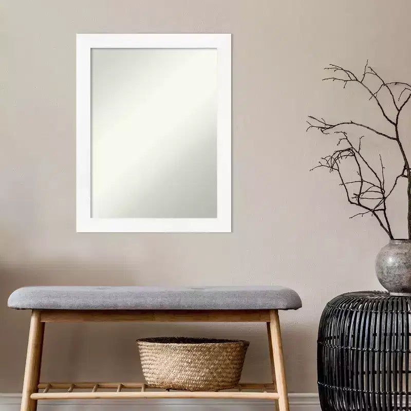 Specchio da parete per bagno stretto, non smussato, 21x27, cornice in polistirolo, montaggio a parete