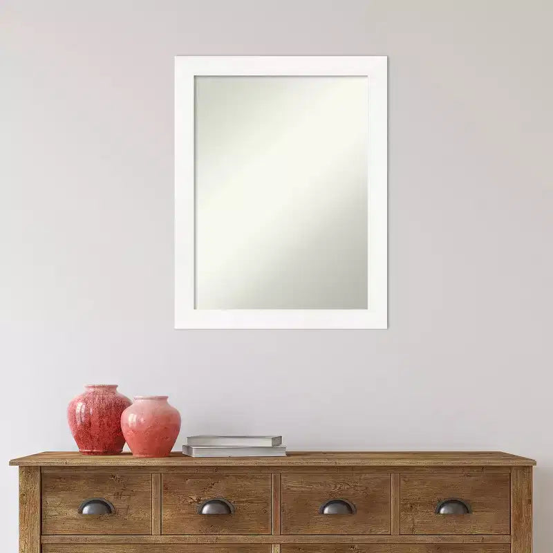 Specchio da parete per bagno stretto, non smussato, 21x27, cornice in polistirolo, montaggio a parete