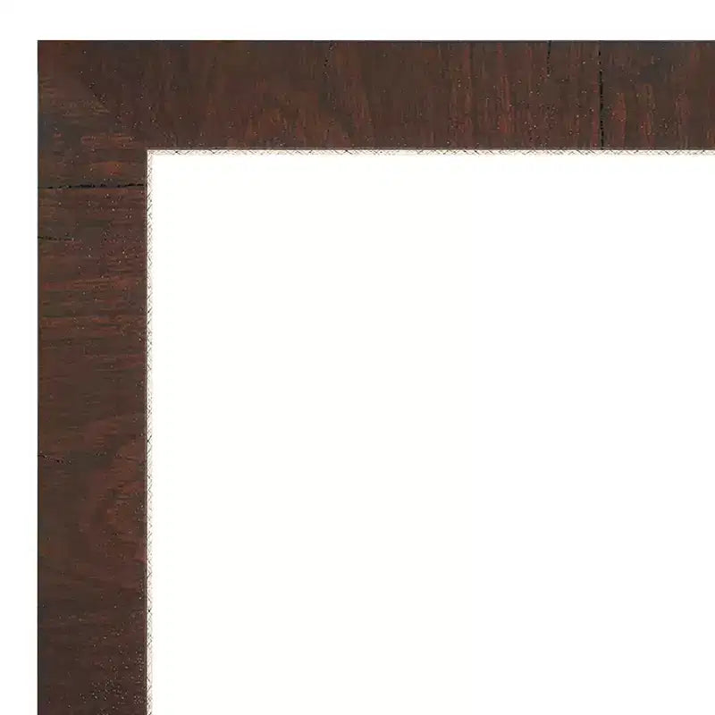 Specchio da parete rettangolare Wildwood Brown con cornice stretta non smussata, 41,25"L x 30,25"A