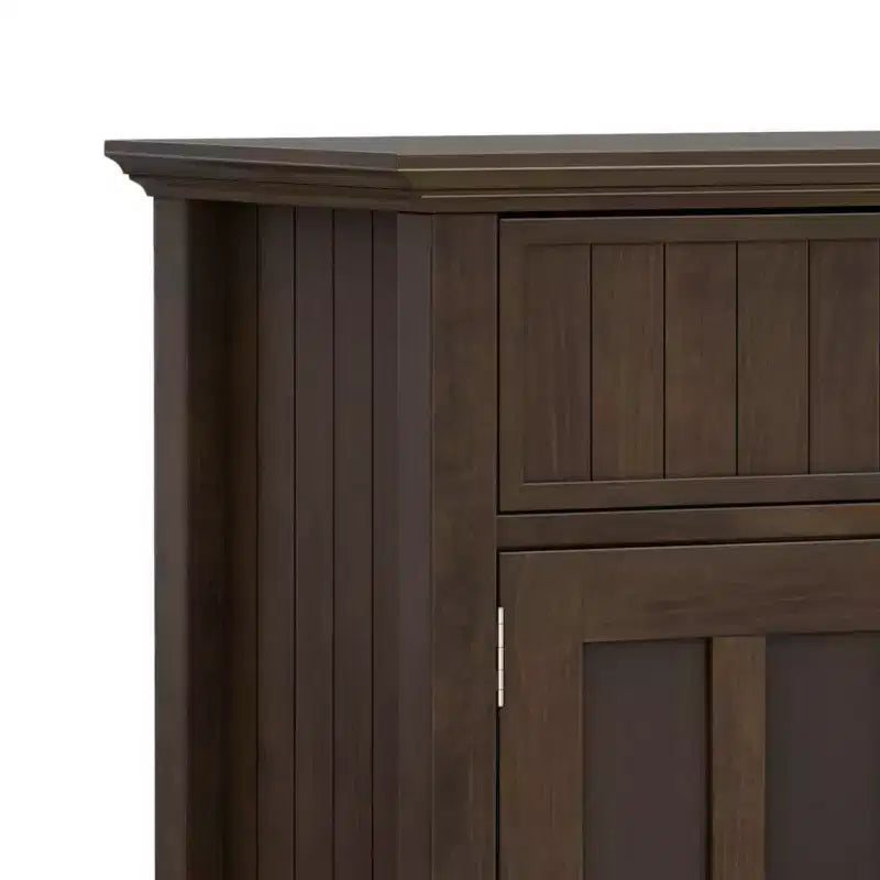 Madia Grande a 4 Ante e 2 Cassetti, in Legno Massello Marrone Brunette, 152 cm L x 91 cm A x 43 cm P