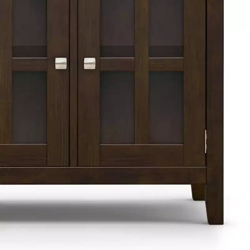 Madia Grande a 4 Ante e 2 Cassetti, in Legno Massello Marrone Brunette, 152 cm L x 91 cm A x 43 cm P