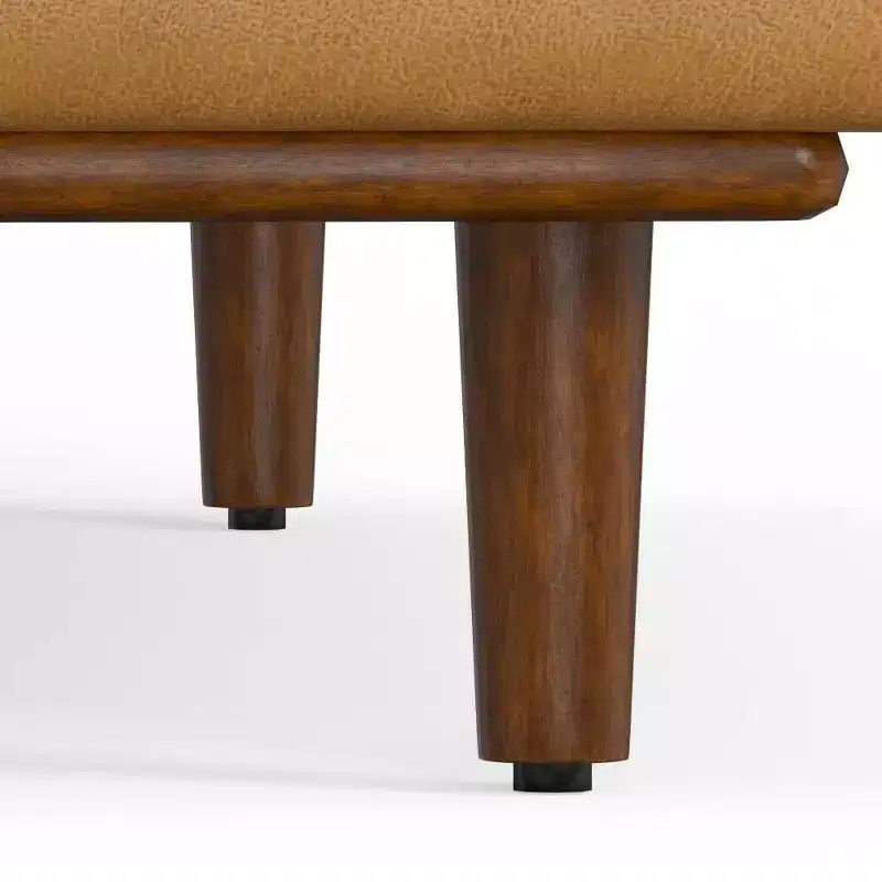 Divano sezionale sinistro in vera pelle color Siena, stile metà secolo, 4 posti, 259 L x 169 P x 86 A cm