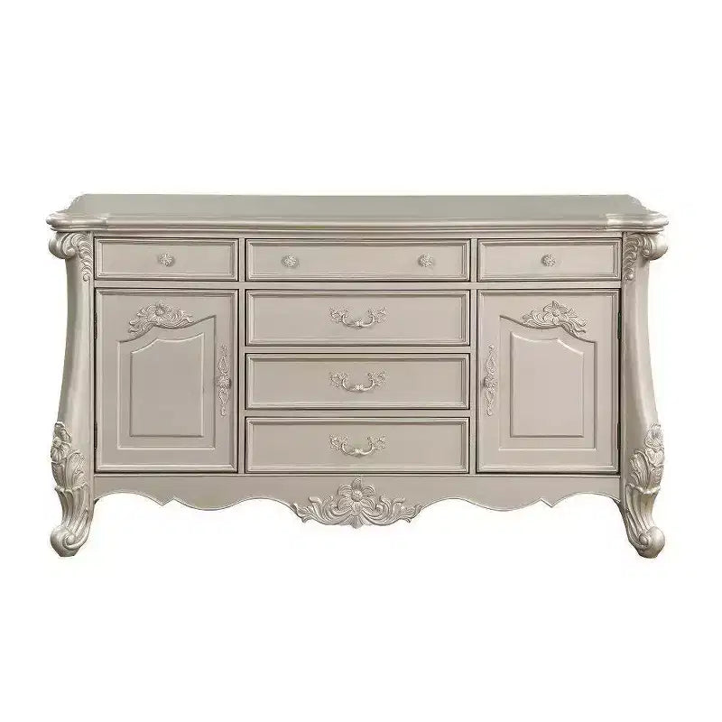 Cassettiera a 6 cassetti finitura champagne, cassetti a coda di rondine, guide in metallo, 71"L x 39"A x 22"P