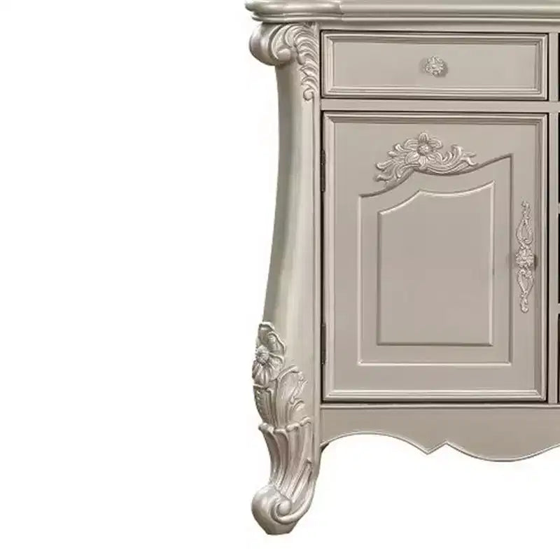 Cassettiera a 6 cassetti finitura champagne, cassetti a coda di rondine, guide in metallo, 71"L x 39"A x 22"P