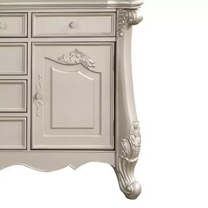 Cassettiera a 6 cassetti finitura champagne, cassetti a coda di rondine, guide in metallo, 71"L x 39"A x 22"P