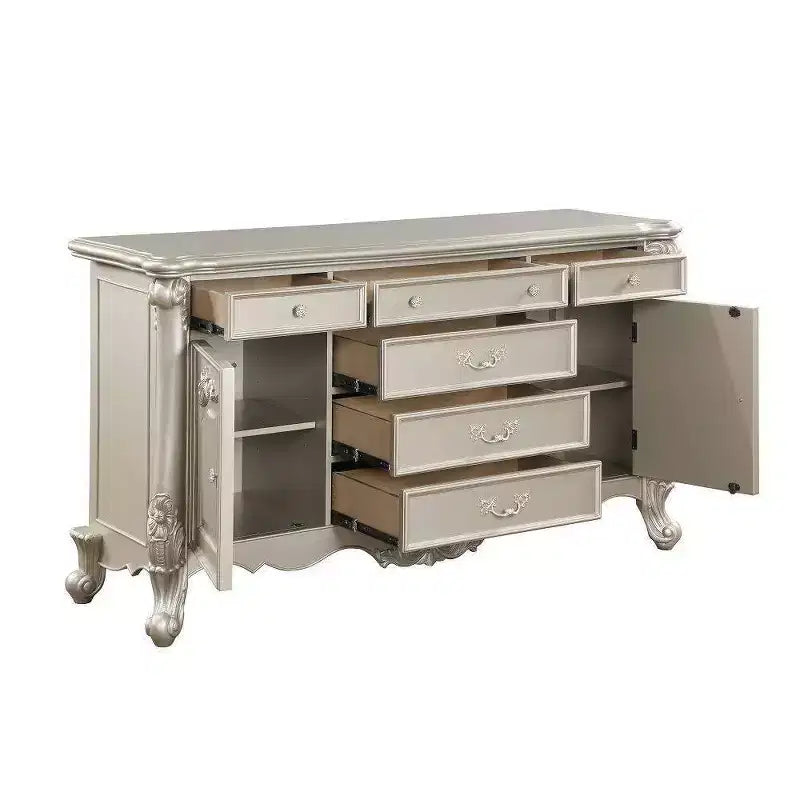 Cassettiera a 6 cassetti finitura champagne, cassetti a coda di rondine, guide in metallo, 71"L x 39"A x 22"P