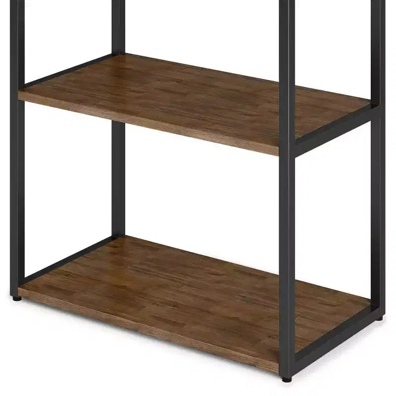 Libreria Brinkley da 72" Marrone Naturale Invecchiato Rustico, Struttura in Acacia e Ferro, 4 Ripiani Aperti
