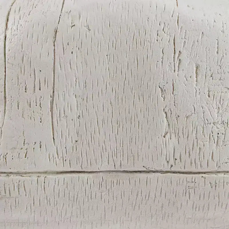 Tavolino in Legno di Mango Intagliato a Balena con Piano in Vetro Temperato, Bianco Costiero Effetto Legno alla Deriva
