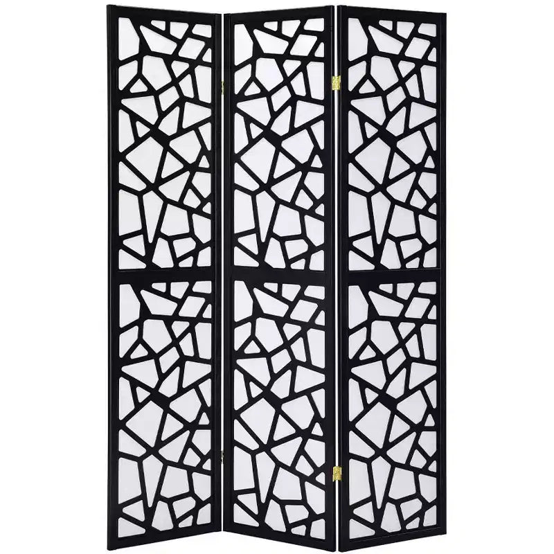 Divisorio a 4 pannelli con mosaico in legno, 180 cm di altezza, struttura in pino con inserto in carta di riso, completamente assemblato