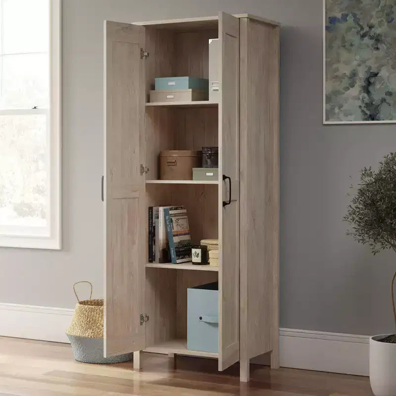 Armadio alto a 2 ante, in MDF con finitura laminata, 183 cm H x 68,5 cm L, ripiani regolabili