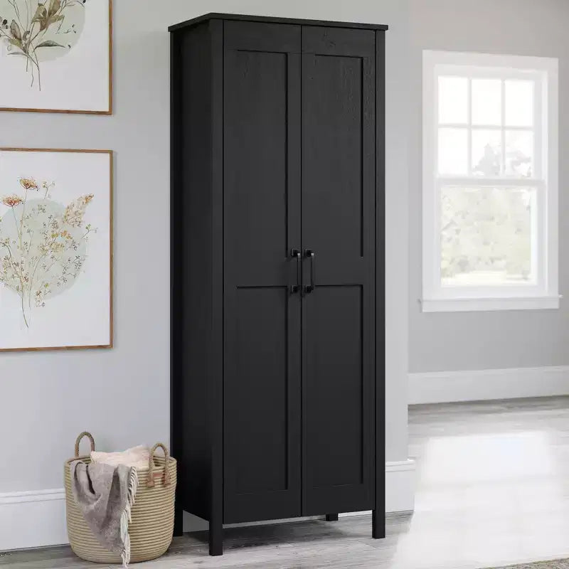 Armadio alto a 2 ante, in MDF con finitura laminata, 183 cm H x 68,5 cm L, ripiani regolabili