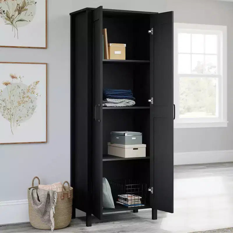 Armadio alto a 2 ante, in MDF con finitura laminata, 183 cm H x 68,5 cm L, ripiani regolabili