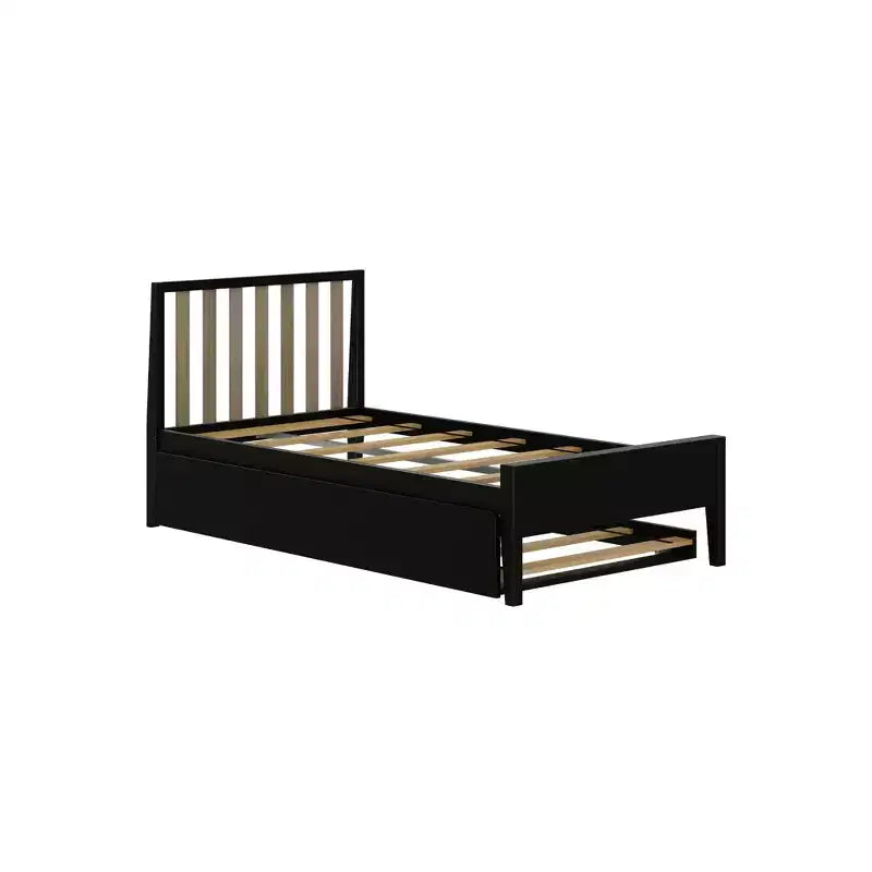 Letto singolo scandinavo con letto estraibile singolo, in legno massello di pino, struttura letto per bambini