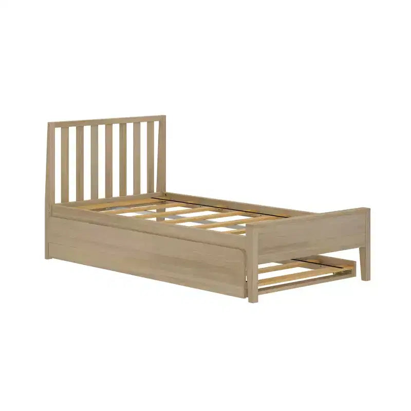 Letto singolo scandinavo con letto estraibile singolo, in legno massello di pino, struttura letto per bambini