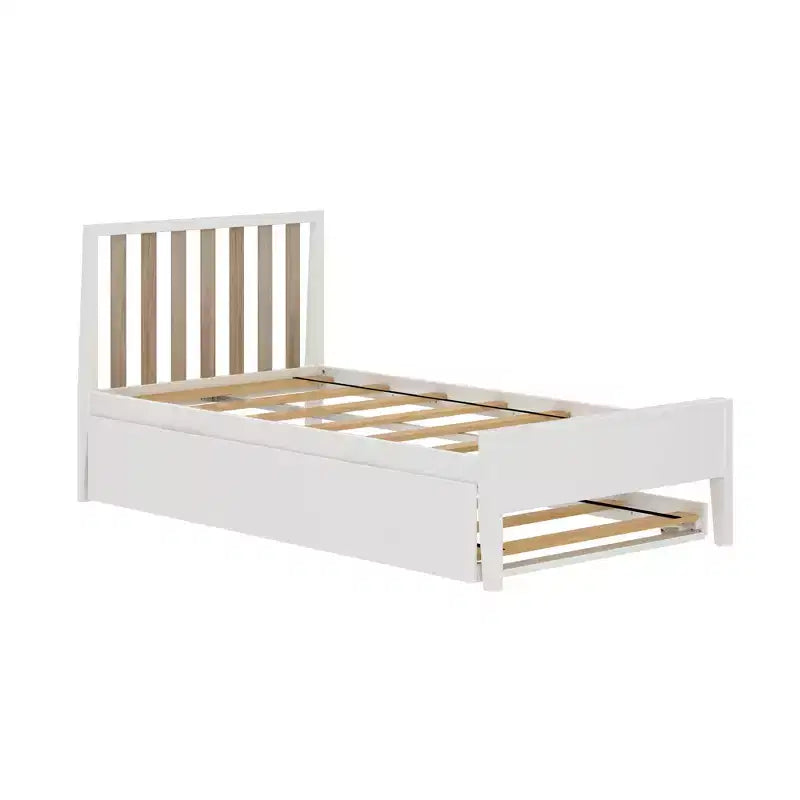 Letto singolo scandinavo con letto estraibile singolo, in legno massello di pino, struttura letto per bambini