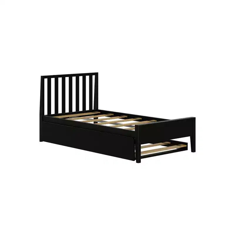 Letto singolo scandinavo con letto estraibile singolo, in legno massello di pino, struttura letto per bambini