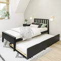 Letto singolo scandinavo con letto estraibile singolo, in legno massello di pino, struttura letto per bambini