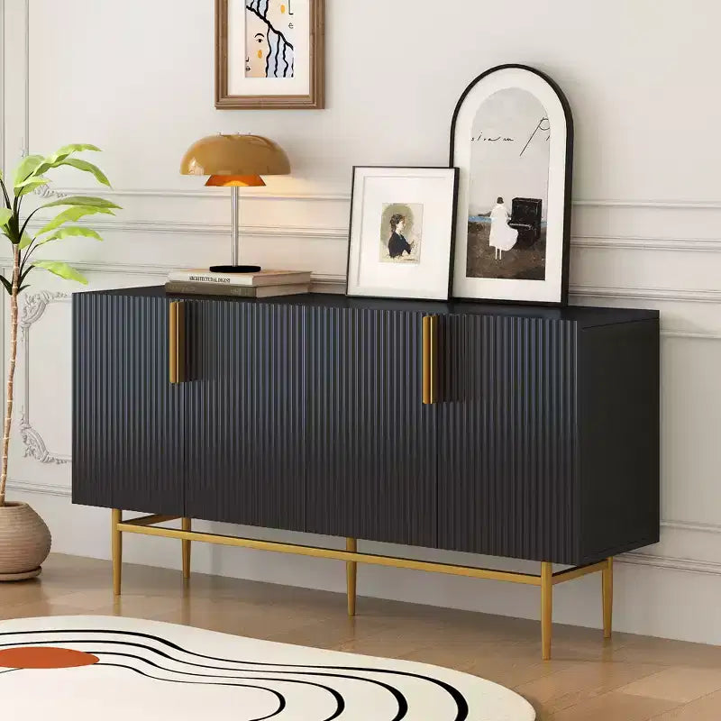 Modern Sideboard, Buffet Cabinet with Metal handles & Legs-ModernLuxe