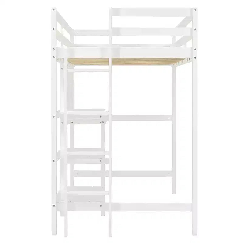 Letto a soppalco con scrivania a ripiani e lavagna, pino e MDF, 136 kg (matrimoniale) / 158 kg (completo)