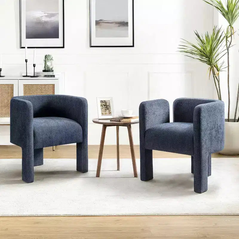 Sedia da Pranzo Moderna, Schienale Intagliato, Design a Tre Gambe, Rivestimento in Poliestere, 113 kg, Nessun Montaggio