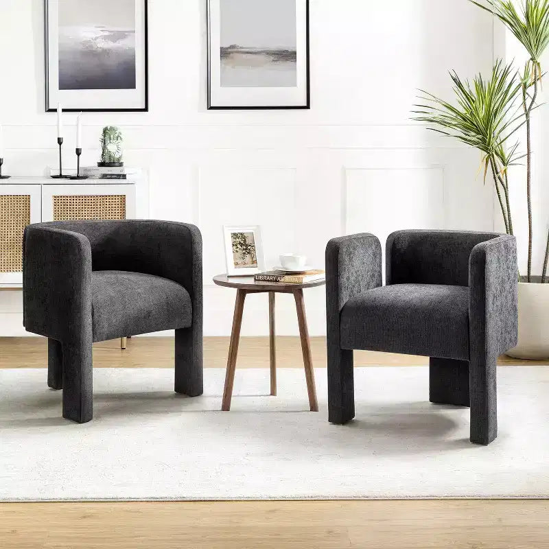 Sedia da Pranzo Moderna, Schienale Intagliato, Design a Tre Gambe, Rivestimento in Poliestere, 113 kg, Nessun Montaggio