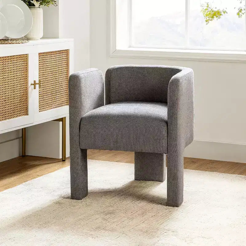 Sedia da Pranzo Moderna, Schienale Intagliato, Design a Tre Gambe, Rivestimento in Poliestere, 113 kg, Nessun Montaggio