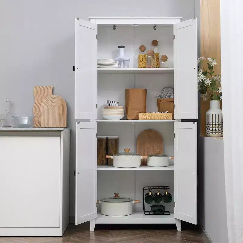 Dispensa da cucina a colonna 72" con 4 ante e 4 ripiani regolabili, 31,5"L x 15,75"P