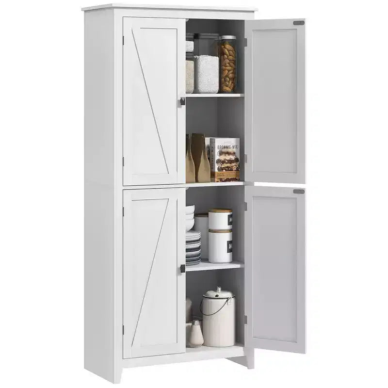 Dispensa da cucina a colonna 72" con 4 ante e 4 ripiani regolabili, 31,5"L x 15,75"P
