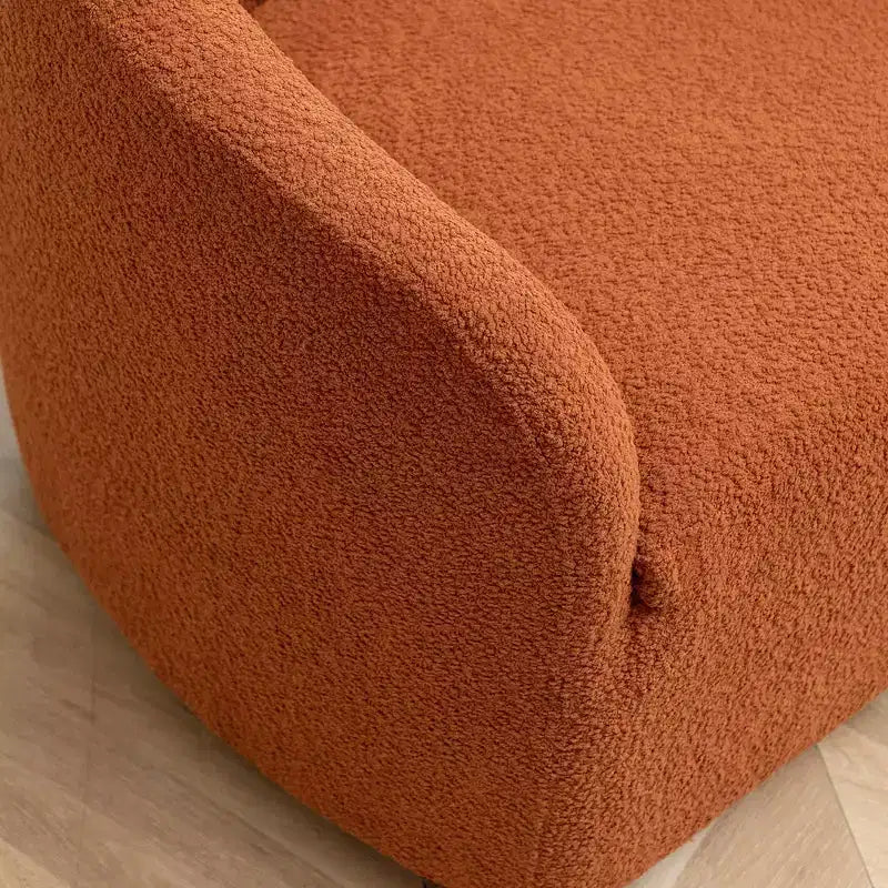 Poltrona a botte girevole in bouclé larghezza 81 cm, capacità 136 kg, nessun assemblaggio richiesto