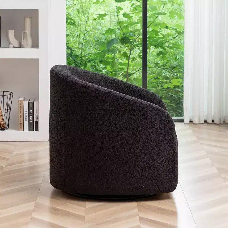 Poltrona a botte girevole in bouclé larghezza 81 cm, capacità 136 kg, nessun assemblaggio richiesto