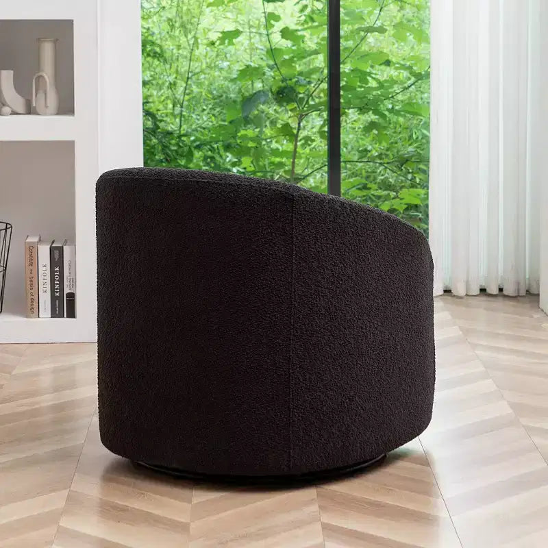 Poltrona a botte girevole in bouclé larghezza 81 cm, capacità 136 kg, nessun assemblaggio richiesto