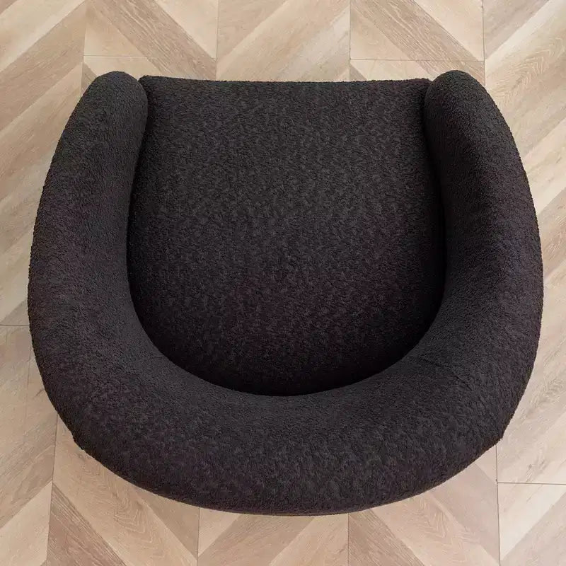 Poltrona a botte girevole in bouclé larghezza 81 cm, capacità 136 kg, nessun assemblaggio richiesto