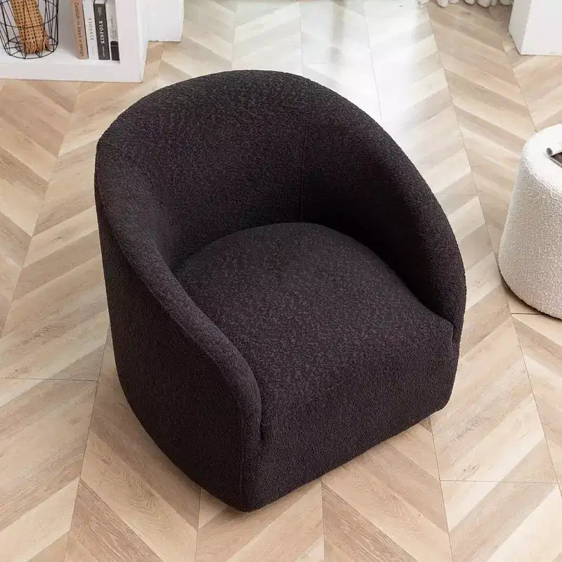 Poltrona a botte girevole in bouclé larghezza 81 cm, capacità 136 kg, nessun assemblaggio richiesto