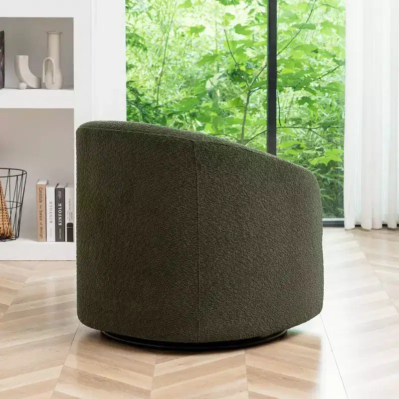 Poltrona a botte girevole in bouclé larghezza 81 cm, capacità 136 kg, nessun assemblaggio richiesto