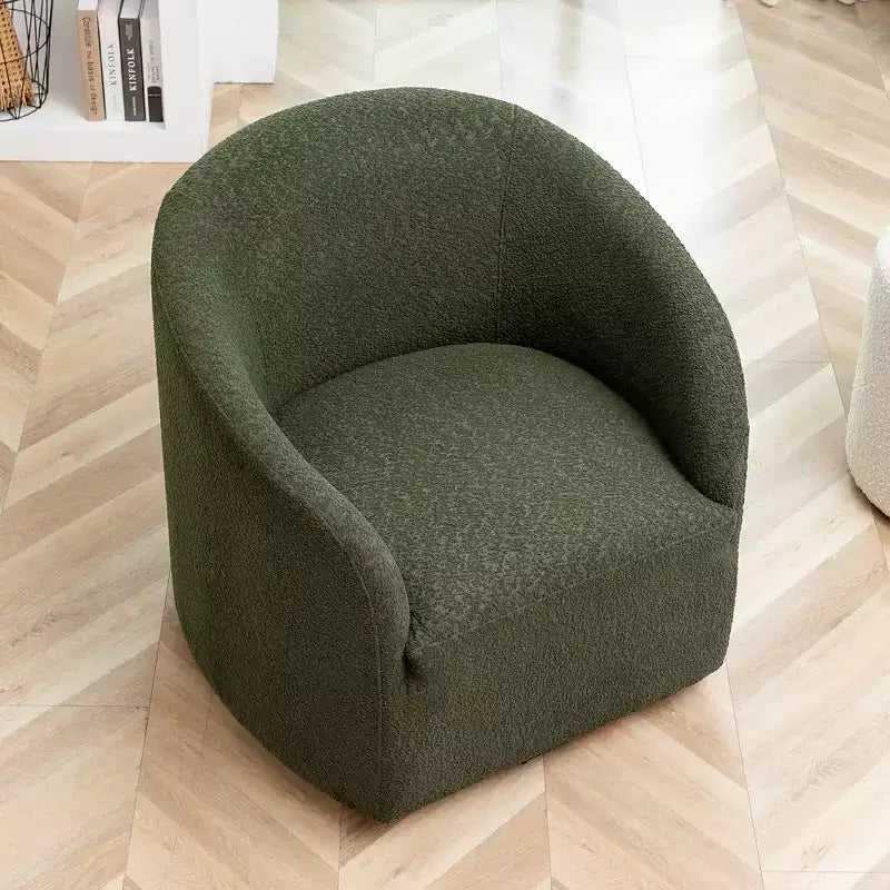 Poltrona a botte girevole in bouclé larghezza 81 cm, capacità 136 kg, nessun assemblaggio richiesto