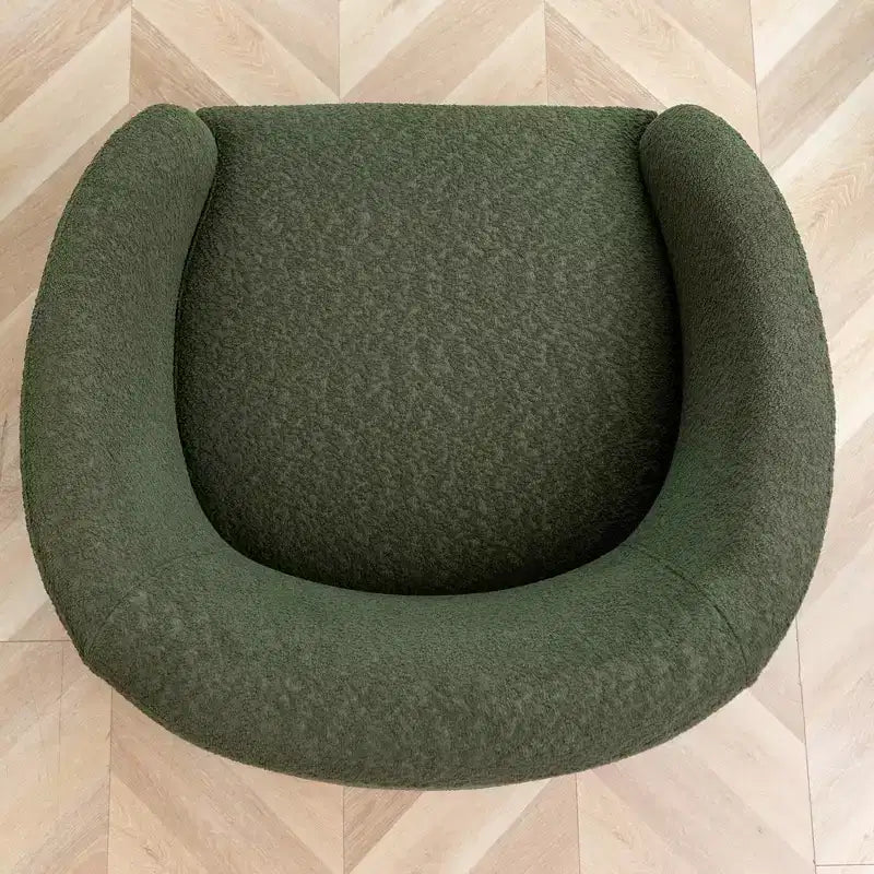 Poltrona a botte girevole in bouclé larghezza 81 cm, capacità 136 kg, nessun assemblaggio richiesto