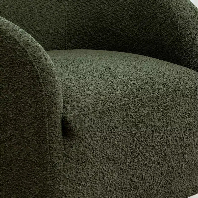 Poltrona a botte girevole in bouclé larghezza 81 cm, capacità 136 kg, nessun assemblaggio richiesto