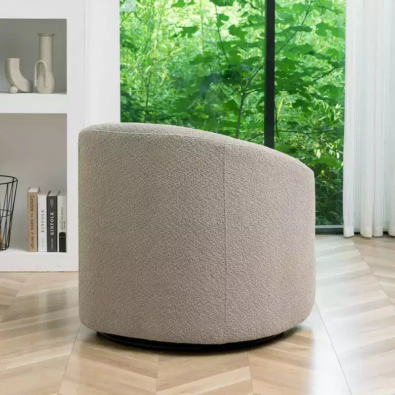 Poltrona a botte girevole in bouclé larghezza 81 cm, capacità 136 kg, nessun assemblaggio richiesto