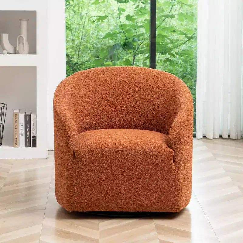 Poltrona a botte girevole in bouclé larghezza 81 cm, capacità 136 kg, nessun assemblaggio richiesto