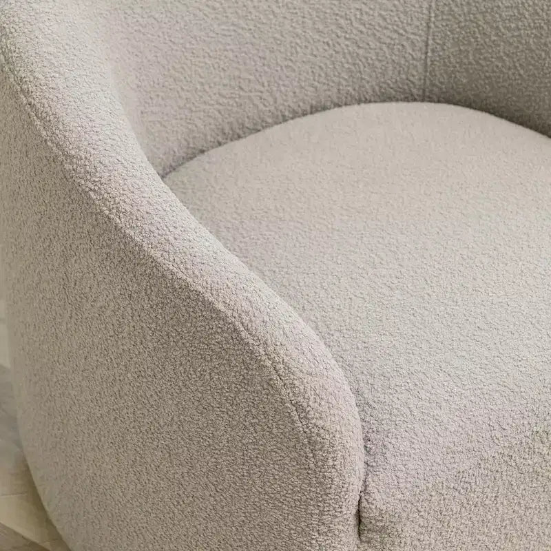 Poltrona a botte girevole in bouclé larghezza 81 cm, capacità 136 kg, nessun assemblaggio richiesto