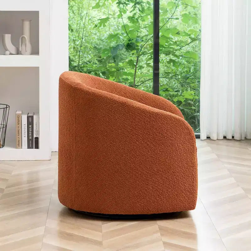Poltrona a botte girevole in bouclé larghezza 81 cm, capacità 136 kg, nessun assemblaggio richiesto