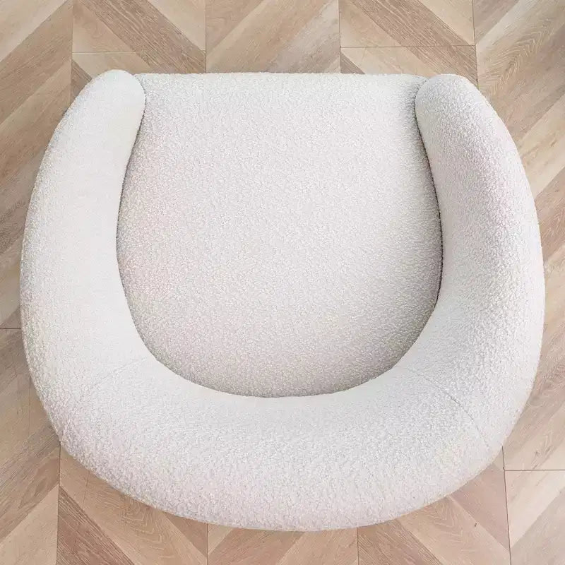 Poltrona a botte girevole in bouclé larghezza 81 cm, capacità 136 kg, nessun assemblaggio richiesto