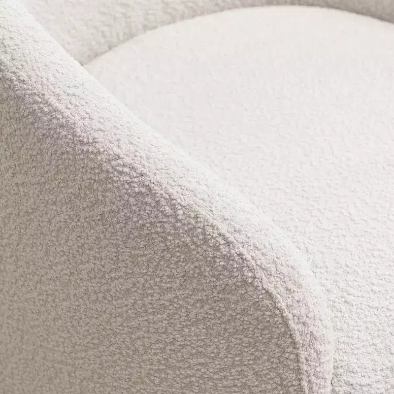 Poltrona a botte girevole in bouclé larghezza 81 cm, capacità 136 kg, nessun assemblaggio richiesto