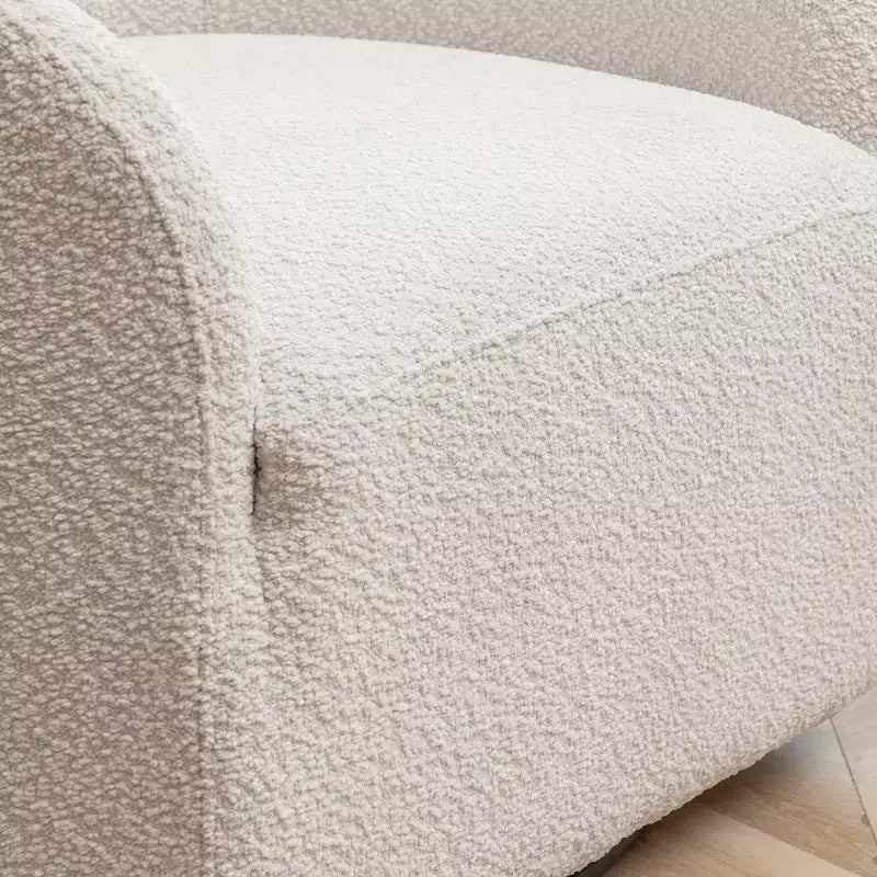 Poltrona a botte girevole in bouclé larghezza 81 cm, capacità 136 kg, nessun assemblaggio richiesto
